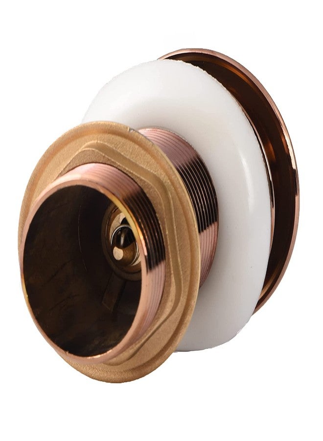 WALLMATE صنبور تصريف حوض غسيل الحمام/حوض غسيل سطحي من النحاس الأصفر من WALLMATE، بقطر 4 بوصات، ملولب بالكامل، مزود بصمام تدفق 32 مم (نوع التركيب السطحي) (ذهبي وردي) - Image 3